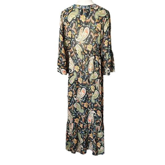 Johnny Was Jade Bryce Maxi Dress in Black Multi Paisley Print Size Small - Picture 4 of 7